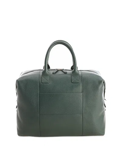 Royce New York Pebble Grain Medium Duffle Bag In Dark Green