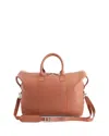 Royce New York Personalized Medium Executive Leather Duffel Bag In Tan