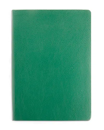 Royce New York Pebbled Leather Lined Journal In Dark Green
