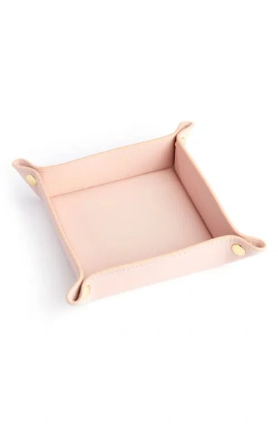 Royce New York Personalized Catchall Leather Valet Tray In Light Pink - Deboss
