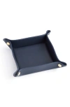 Royce New York Personalized Catchall Leather Valet Tray In Navy Blue - Deboss