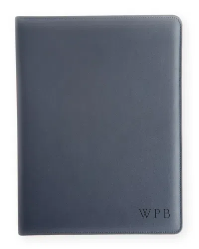 Royce New York Personalized Executive Leather Document Organizer Folder In Navy Blue
