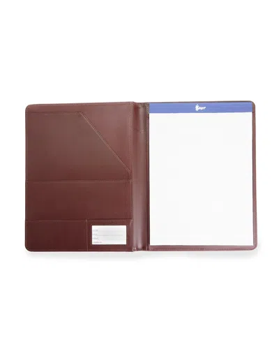 Royce New York Personalized Executive Leather Writing Portfolio In Brown