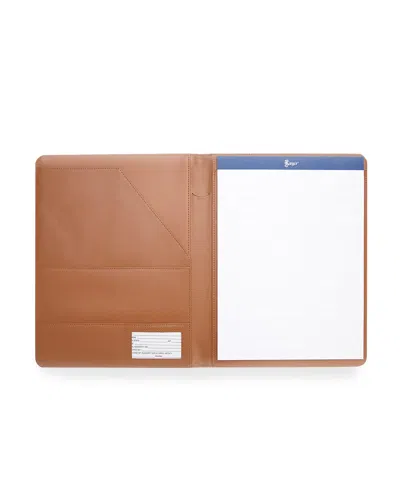 Royce New York Personalized Executive Leather Writing Portfolio In Light Tan