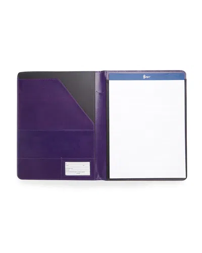 Royce New York Personalized Executive Leather Writing Portfolio In Purple