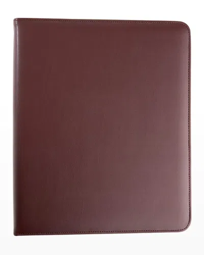 Royce New York Personalized Leather 1" Ring Binder In Burgundy