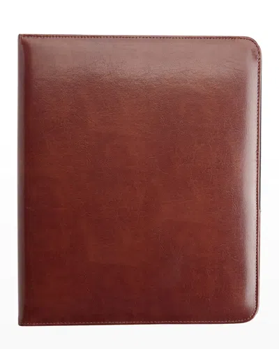 Royce New York Personalized Leather 1" Ring Binder In Brown
