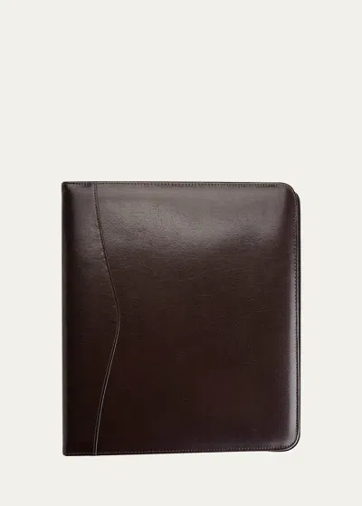Royce New York Personalized Leather 2" Ring Binder In Brown