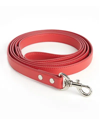 Royce New York Personalized Leather 6-foot Dog Leash In Red