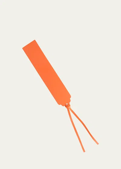 Royce New York Personalized Leather Bookmark In Orange