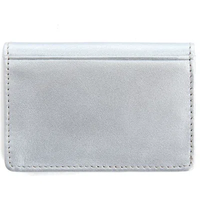 Royce New York Personalized Leather Card Case In White
