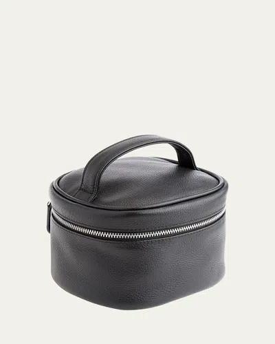 Royce New York Personalized Leather Compact Cosmetic Bag In Black