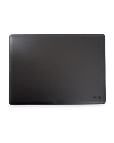 Royce New York Personalized Leather Desk Pad, 22" X 16" In Black