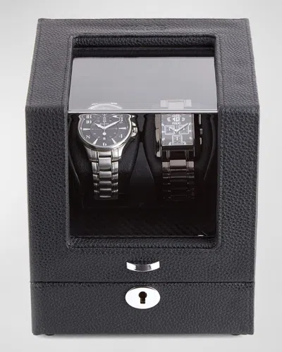Royce New York Personalized Leather Double Watch Winder In Metallic