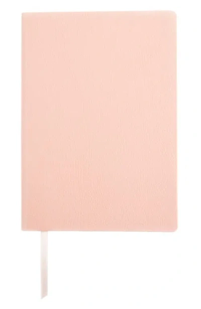 Royce New York Personalized Leather Journal In Light Pink- Silver Foil