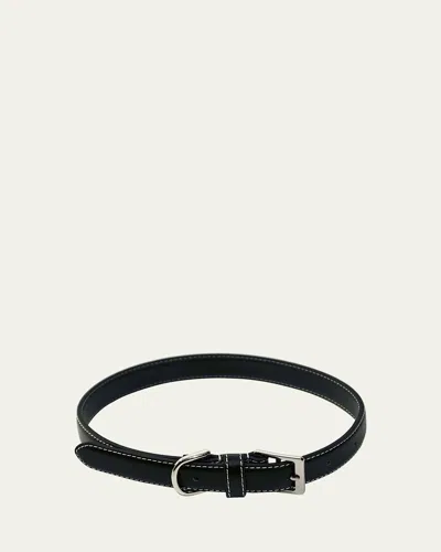 Royce New York Personalized Leather Medium Dog Collar In Red