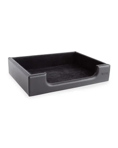 Royce New York Personalized Leather Note Desk Tray In Black