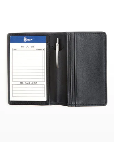 Royce New York Personalized Leather Notepad Organizer Wallet In Black