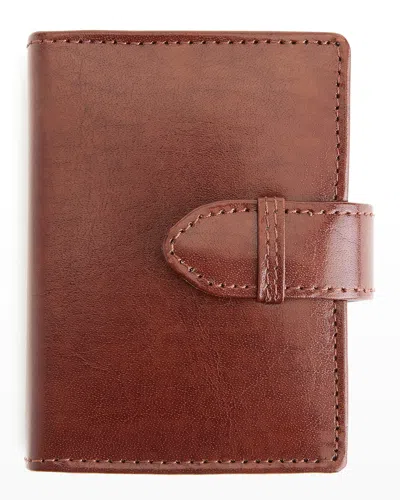 Royce New York Personalized Leather Playing Card Set Holder In Brown