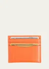 Royce New York Personalized Leather Rfid-blocking Minimalist Card Case In Orange