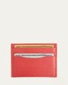 Royce New York Personalized Leather Rfid-blocking Minimalist Card Case In Red