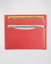 Royce New York Personalized Leather Rfid Blocking Minimalist Card Case In Red