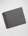 Royce New York Personalized Leather Rfid-blocking Money Clip In Black