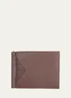 Royce New York Rfid-blocking Leather Money Clip Wallet In Brown