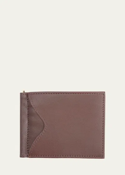 Royce New York Rfid-blocking Leather Money Clip Wallet In Brown