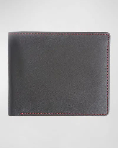 Royce New York Personalized Leather Rfid Blocking Trifold Wallet In Red