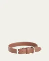 Royce New York Personalized Leather Small Dog Collar In Brown