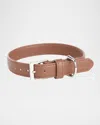Royce New York Personalized Leather Small Dog Collar In Brown