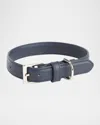 Royce New York Personalized Leather Small Dog Collar In Blue