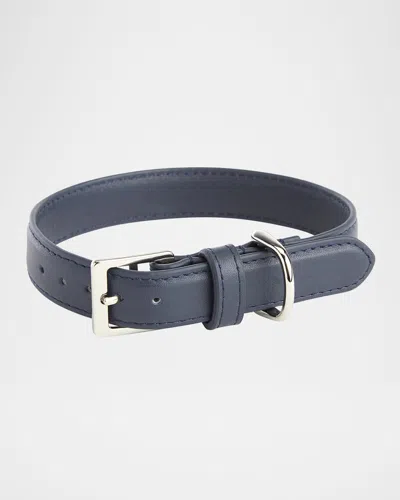 Royce New York Personalized Leather Small Dog Collar In Blue