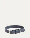 Royce New York Personalized Leather Small Dog Collar In Navy Blue