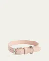 Royce New York Personalized Leather Small Dog Collar In Pink