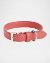 Royce New York Personalized Leather Small Dog Collar In Red