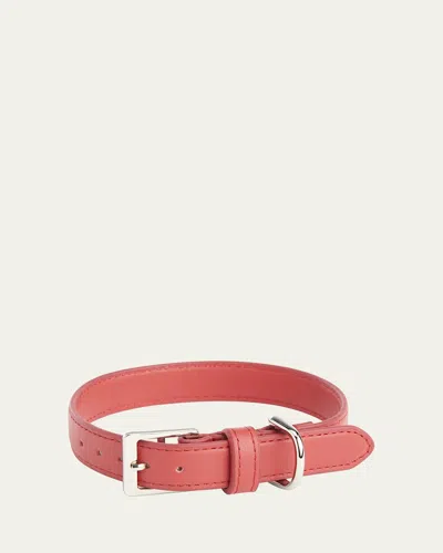 Royce New York Personalized Leather Small Dog Collar In Red