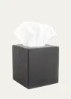 Royce New York Personalized Leather Tissue Box Cover In Black