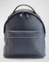 Royce New York Personalized Leather Travel Backpack In Navy Blue