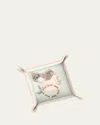 Royce New York Suede-lined Leather Catchall Valet Tray In Light Pink