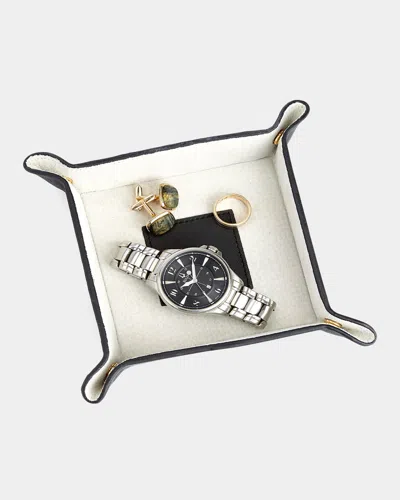 ROYCE NEW YORK PERSONALIZED SUEDE & LEATHER CATCHALL VALET TRAY