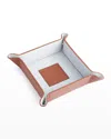 Royce New York Personalized Suede & Leather Catchall Valet Tray In Tan