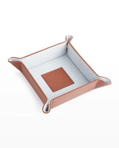 Royce New York Personalized Suede & Leather Catchall Valet Tray In Tan