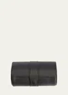 Royce New York Leather Travel Double Watch Roll In Black