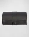 Royce New York Personalized Suede-lined Leather Double Watch Roll In Black