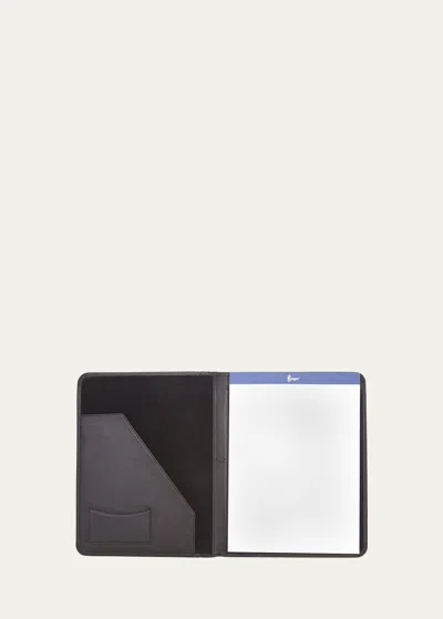 Royce New York Personalized Suede Lined Leather Writing Portfolio In Black