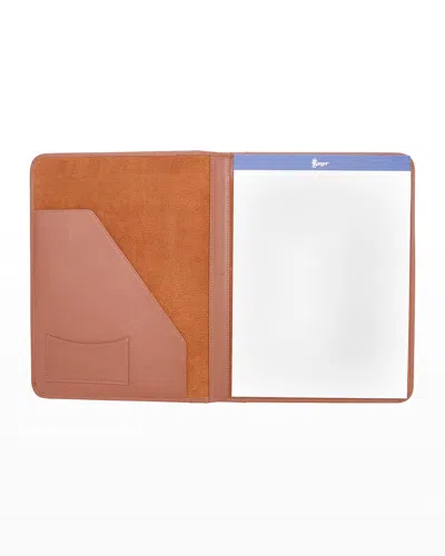 Royce New York Personalized Suede Lined Leather Writing Portfolio In Tan