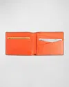 Royce New York Rfid Blocking Bifold Wallet In Navy Blue And Orange