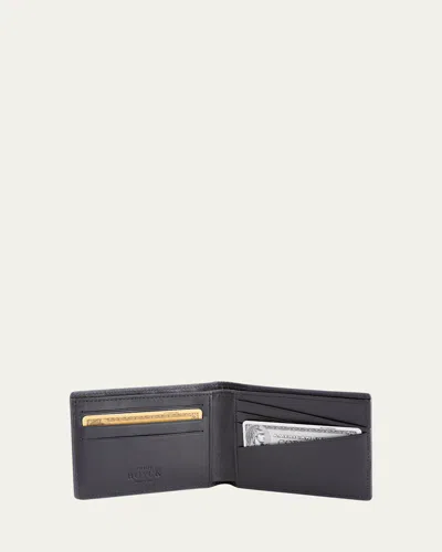 Royce New York Rfid Blocking Bifold Wallet In Navy Blue And Black